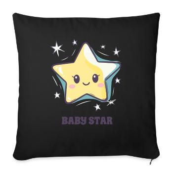 Baby star - Sofa pillowcase 17,3'' x 17,3'' (45 x 45 cm) - black - Front