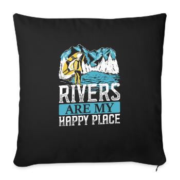 River Rafting - Sofa pillowcase 17,3'' x 17,3'' (45 x 45 cm) - black - Front