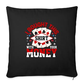 Card Game Card Player Poker - Sofa pillowcase 17,3'' x 17,3'' (45 x 45 cm) - black - Front