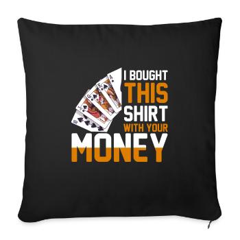 Card Game Card Player Poker - Sofa pillowcase 17,3'' x 17,3'' (45 x 45 cm) - black - Front