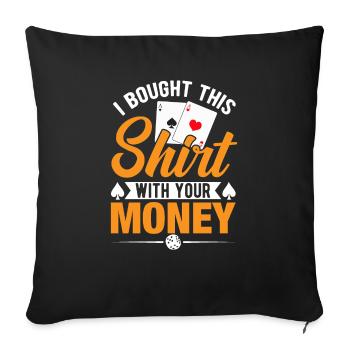 Card Game Card Players Poker - Sofa pillowcase 17,3'' x 17,3'' (45 x 45 cm) - black - Front
