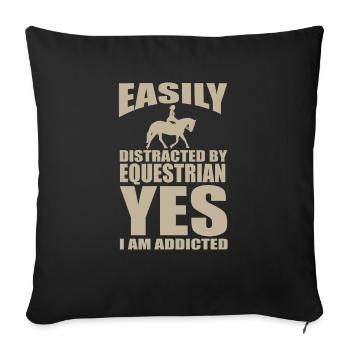 Schönes Reiten Pferde Spruch für Reiter - Sofakissenbezug 45 x 45 cm - Schwarz - Vorne