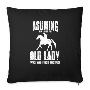 Schönes Reiten Pferde Spruch für Reiter - Sofakissenbezug 45 x 45 cm - Schwarz - Vorne