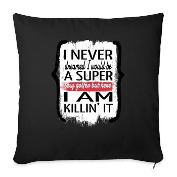 golfkids golf clubs funny boysgolf funnygolfquote - Sofa pillowcase 17,3'' x 17,3'' (45 x 45 cm) - black - Front