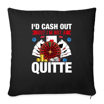 Jeu de cartes Joueur de cartes Poker - Housse de coussin décorative 45 x 45 cm - noir - Devant