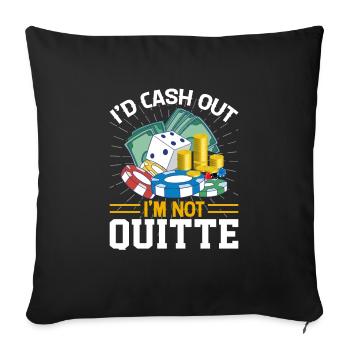 Jeu de cartes Joueur de cartes Poker - Housse de coussin décorative 45 x 45 cm - noir - Devant