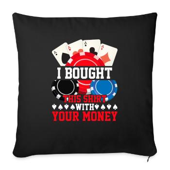 Card Game Card Players Poker - Sofa pillowcase 17,3'' x 17,3'' (45 x 45 cm) - black - Front
