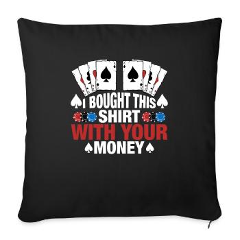 Jeu de cartes Joueur de cartes Poker - Housse de coussin décorative 45 x 45 cm - noir - Devant