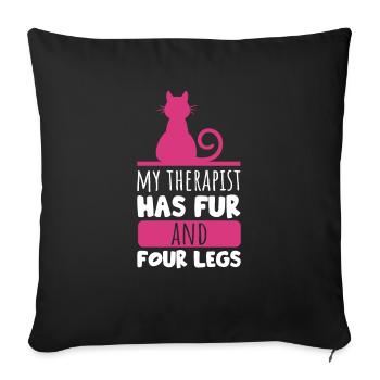Funny Cat Lovers Gift For Cats Mom - Sofa pillowcase 17,3'' x 17,3'' (45 x 45 cm) - black - Front