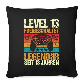 Veilchenhochzeit 13 jahre Hochzeitstag Ehemann - Sofakissenbezug 45 x 45 cm - Schwarz - Vorne