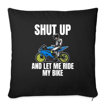 Moto Lifestyle / Moto / Moto motard - Housse de coussin décorative 45 x 45 cm - noir - Devant