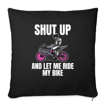 Moto Lifestyle / Moto / Moto motard - Housse de coussin décorative 45 x 45 cm - noir - Devant