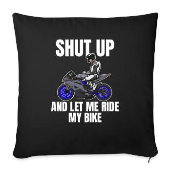 Moto Lifestyle / Moto / Moto motard - Housse de coussin décorative 45 x 45 cm - noir - Devant