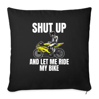 Moto Lifestyle / Moto / Moto motard - Housse de coussin décorative 45 x 45 cm - noir - Devant