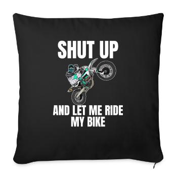 Motocross / Enduro / Freestyle mx / Dirtbike retro - Sofa pillowcase 17,3'' x 17,3'' (45 x 45 cm) - black - Front