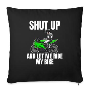 Moto Lifestyle / Moto / Moto motard - Housse de coussin décorative 45 x 45 cm - noir - Devant