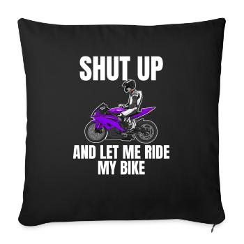 Moto Lifestyle / Moto / Moto motard - Housse de coussin décorative 45 x 45 cm - noir - Devant