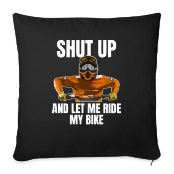 Motocross / Enduro / Freestyle mx / Dirtbike retro - Sofa pillowcase 17,3'' x 17,3'' (45 x 45 cm) - black - Front