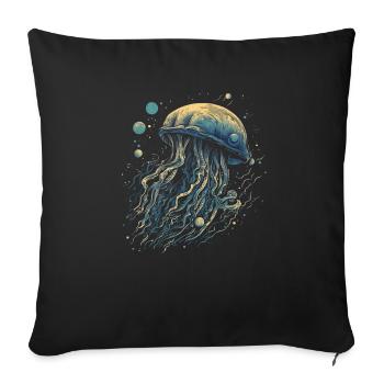 Qualle - Sofakissenbezug 45 x 45 cm - Schwarz - Vorne