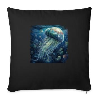 Jellyfish - Sofa pillowcase 17,3'' x 17,3'' (45 x 45 cm) - black - Front