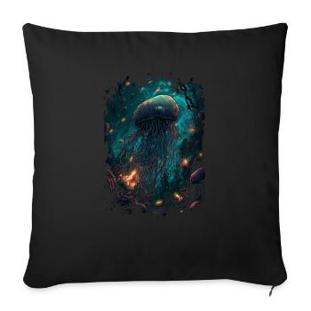 Qualle - Sofakissenbezug 45 x 45 cm - Schwarz - Vorne