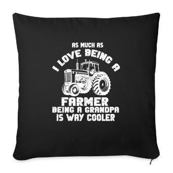 Lustiger Landwirt Spruch mit Traktor - Sofakissenbezug 45 x 45 cm - Schwarz - Vorne