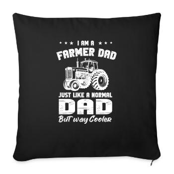 Lustiger Landwirt Spruch mit Traktor - Sofakissenbezug 45 x 45 cm - Schwarz - Vorne