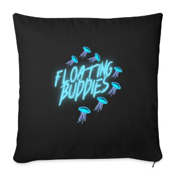Swimming Friends Jellyfish Jellyfish Gift - Sofa pillowcase 17,3'' x 17,3'' (45 x 45 cm) - black - Front