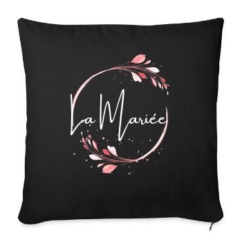 La mariée floral - Housse de coussin décorative 45 x 45 cm - noir - Devant