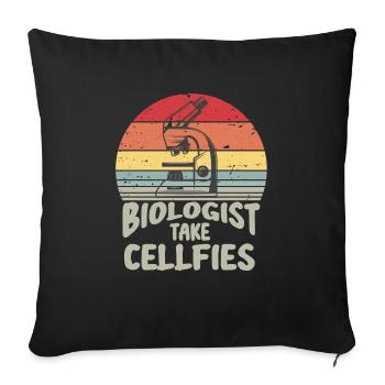 Biologie Lehrer Motiv Naturwissenschaft - Sofakissenbezug 45 x 45 cm - Schwarz - Vorne