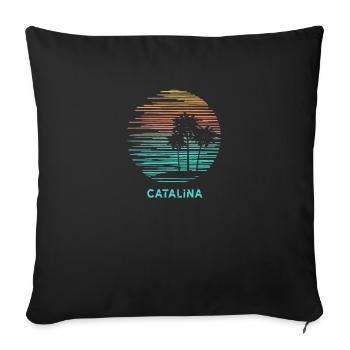 Catalina California Cool Souvenir Vacation - Sofa pillowcase 17,3'' x 17,3'' (45 x 45 cm) - black - Front