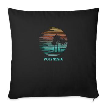 Polynésie Cool Souvenir Vacances Artistique - Housse de coussin décorative 45 x 45 cm - noir - Devant