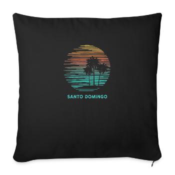 Saint-Domingue République Dominicaine Cool Souvenir - Housse de coussin décorative 45 x 45 cm - noir - Devant
