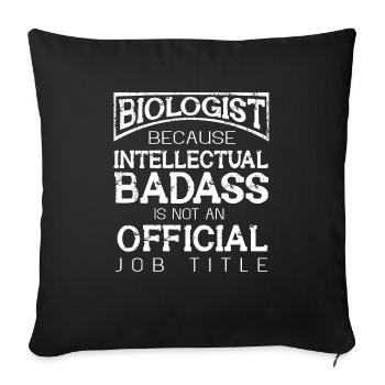 Biologie Lehrer Motiv Naturwissenschaft - Sofakissenbezug 45 x 45 cm - Schwarz - Vorne