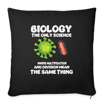 Biologie Lehrer Motiv Naturwissenschaft - Sofakissenbezug 45 x 45 cm - Schwarz - Vorne