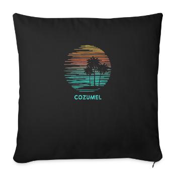 Cozumel Mexico Cool Souvenir Vacation Artistic - Sofa pillowcase 17,3'' x 17,3'' (45 x 45 cm) - black - Front