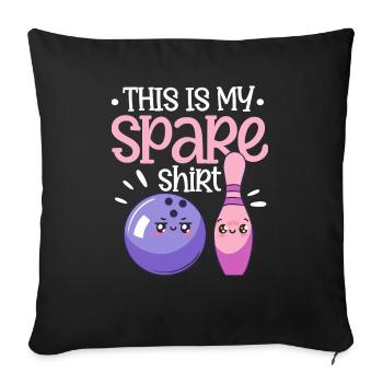 Amateur de jeu de quilles Joueur de quilles - C’est drôle - Housse de coussin décorative 45 x 45 cm - noir - Devant