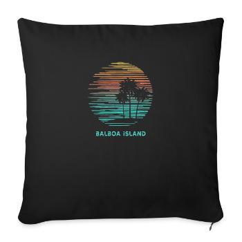 Balboa Island Kalifornien Cooler Souvenir-Urlaub - Sofakissenbezug 45 x 45 cm - Schwarz - Vorne