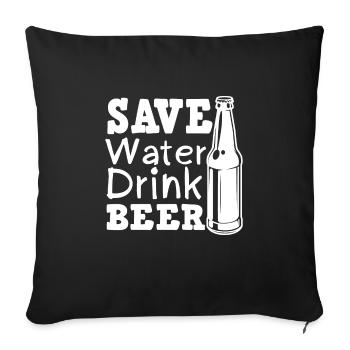 Feiern Bier Party Spruch I Biertrinken - Sofakissenbezug 45 x 45 cm - Schwarz - Vorne