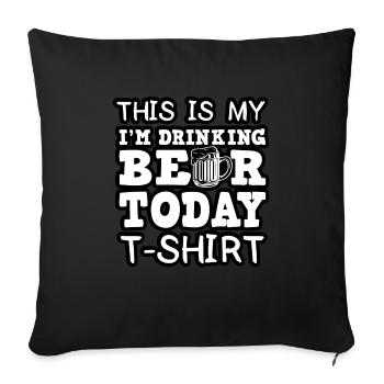 Feiern Bier Party Spruch I Biertrinken - Sofakissenbezug 45 x 45 cm - Schwarz - Vorne