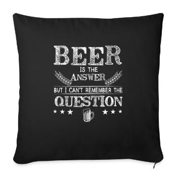 Feiern Bier Party Spruch I Biertrinken - Sofakissenbezug 45 x 45 cm - Schwarz - Vorne