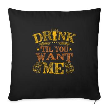 Feiern Bier Party Spruch I Biertrinken - Sofakissenbezug 45 x 45 cm - Schwarz - Vorne