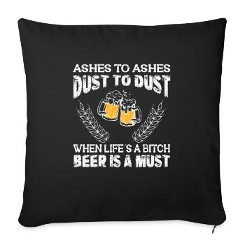 Feiern Bier Party Spruch I Biertrinken - Sofakissenbezug 45 x 45 cm - Schwarz - Vorne