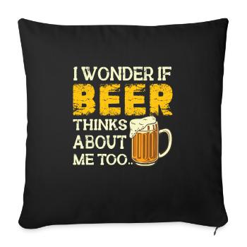 Feiern Bier Party Spruch I Biertrinken - Sofakissenbezug 45 x 45 cm - Schwarz - Vorne
