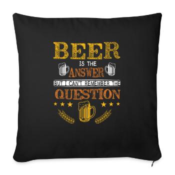Feiern Bier Party Spruch I Biertrinken - Sofakissenbezug 45 x 45 cm - Schwarz - Vorne