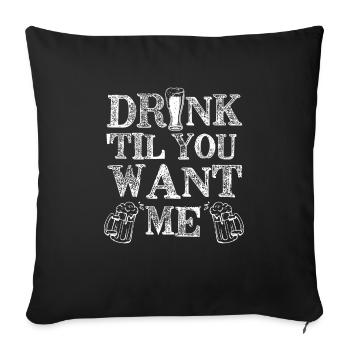 Feiern Bier Party Spruch I Biertrinken - Sofakissenbezug 45 x 45 cm - Schwarz - Vorne