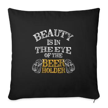 Feiern Bier Party Spruch I Biertrinken - Sofakissenbezug 45 x 45 cm - Schwarz - Vorne