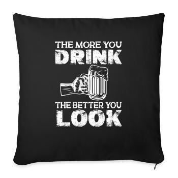Feiern Bier Party Spruch I Biertrinken - Sofakissenbezug 45 x 45 cm - Schwarz - Vorne