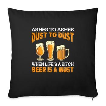 Feiern Bier Party Spruch I Biertrinken - Sofakissenbezug 45 x 45 cm - Schwarz - Vorne