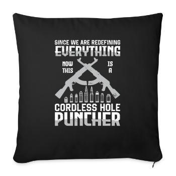 Ceci est un perforateur de trou sans fil - Housse de coussin décorative 45 x 45 cm - noir - Devant